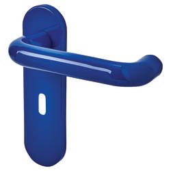 Hoppe AR600/22 Cobalt Blue Nylon Steel Core Safety Keyhole Lock Door Handles - Paris Range