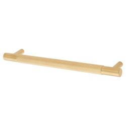 Alexander & Wilks Brunel 13mm Knurled T-Bar Cabinet Pull Handle - 160mm Centres - PVD Satin Brass