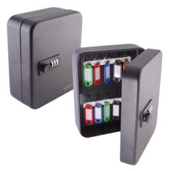 Sterling Combination 20 Hook Key Cabinet - 160 x 200 x 60mm - Black