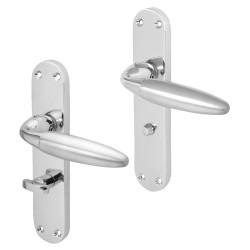Altro Polished/Satin Chrome Bathroom Door Handles - Florence Range - 182 x 39mm