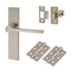 Altro Satin Nickel Latch Door Handles Pack - Farley Range