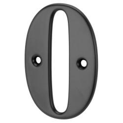 79mm Screw Fix Door Numeral - 0 - Black