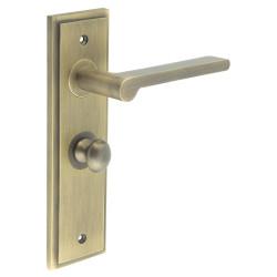 Burlington by Frelan Antique Brass Fire Rated Bathroom Door Handles - Fitzrovia - Inner 1 - 200 x 55mm