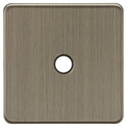 Knightsbridge 20A Screwless Flat Plate Flex Outlet Plate - Antique Brass