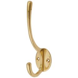 Heritage Brass by M Marcus Victorian Light Duty Single Hat & Coat Hook - 125 x 51mm - Polished Brass