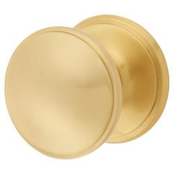 Hampstead Satin Brass Round Centre Door Knob - 80mm Rose Diameter