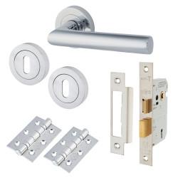 Altro Polished Chrome 3 Lever Sashlock Door Handle on Rose Pack - Emily Range