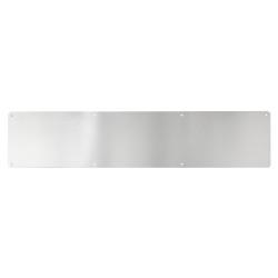 Touchpoint Aluminium Kick Plate - 762 x 150 x 1mm - 8 Screw Holes - Radius - Satin Anodised