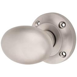 Heritage Brass by M Marcus Satin Nickel Oval Mortice Door Knob - 57mm Rose Diameter - Suffolk Range