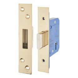 Altro BS3621 5 Lever Deadlock - 65mm Case - 44mm Backset - PVD Brass