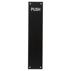 Altro Stainless Steel Finger Plate - Push - 350 x 75 x 1.2mm - Square - Matt Black
