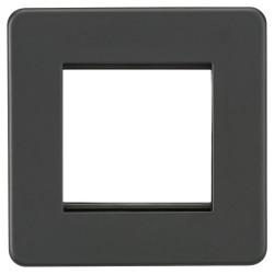 Knightsbridge 1 Gang 2 Module Euro Screwless Faceplate - Anthracite