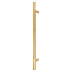 Hampstead PVD Satin Brass 23mm Knurled T-Bar Door Pull Handle - Bolt Fix - 450mm Centres