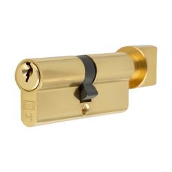 Eurospec 5 Pin 80mm Euro Thumbturn Cylinder - 40mm Turn + 40mm - Polished Brass - Keyed Alike