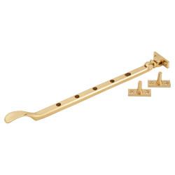 Carlisle Brass Victorian Casement Window Stay - 12"/300mm Length - Polished Brass