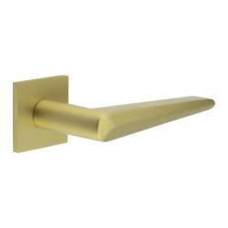 CRES by Frelan Satin Brass Unsprung Fire Rated Door Handles on Square Rose - CR-107 Range