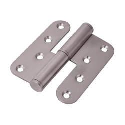 European Style Lift Off Butt Door Hinge - 100 x 89 x 3mm - Left Hand - Satin Stainless Steel - Pair