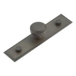 Hoxton by Frelan Cropley Stepped Round Cabinet Knob on Stepped Backplate - 30mm Diameter - Dark Bronze
