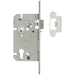 Altro DIN Euro Mortice Nightlatch - 85mm Case - 60mm Backset - Radius - Polished Stainless