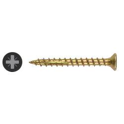 Ulti-Mate II Stick Fit PoziSquare Countersunk Wood Screws - 5.0 x 40mm - Yellow Zinc - Pack of 200
