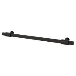 Hampstead Falmouth 12mm Knurled T-Bar Cabinet Pull Handle - 224mm Centres - Matt Black