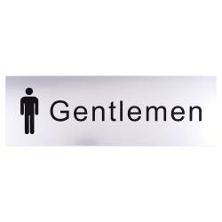 Altro Gentlemens Toilet Door Sign - 300 x 100mm - Brushed Silver Plastic