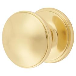 Hampstead Polished Brass Round Centre Door Knob - 80mm Rose Diameter
