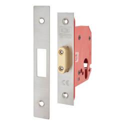 UNION 21EUS StrongBOLT Euro Profile Deadlock - 68mm Case - 45mm Backset - Satin Stainless Steel