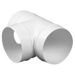 Awenta Plastic Tee Piece Pipe Connector - 5"/125mm - White