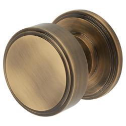 Hampstead Antique Brass Mortice Door Knob - 62mm Rose Diameter - Riley Range