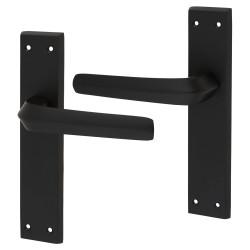 Altro Matt Black Latch Door Handles - Norley Range - 200 x 42mm