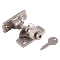 Hampstead Locking Brighton Screw Pattern Sash Window Fastener - 57 x 22mm - Satin Nickel