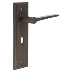 Burlington by Frelan Dark Bronze Fire Rated Keyhole Lock Door Handles - Knightsbridge - 200 x 55mm