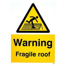 Altro Warning Fragile Roof Sign - 300 x 400mm - Rigid Plastic