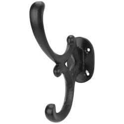 Olde Forge Single Hat & Coat Hook - 125 x 42mm - Antique Black Iron