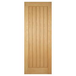 LPD Mexicano 5 Panel Unfinished Solid Internal FD30 Fire Door - 2032 x 813 x 44mm - Oak