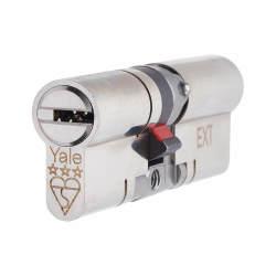 Yale 3 Star Anti-Snap Platinum 80mm Euro Double Cylinder - 45 + 35mm - Pol Nickel - Keyed to Differ