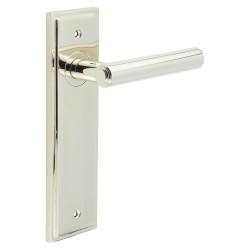Burlington by Frelan Polished Nickel Fire Rated Latch Door Handles - Richmond - 200 x 55mm