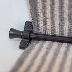 Altro Lines Stair Rod with Fluted Finials - 900mm Length - Matt Black