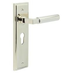 Burlington by Frelan Polished Nickel Fire Rated Euro Lock Door Handles - Westminster - 200 x 55mm