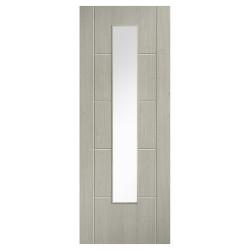 LPD Ladder 1 Light Clear Glazed Pre-Finished Laminate Semi-Solid Internal Door - 1981 x 762mm - Grey