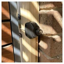 D&D Lokklatch Locking Gate Latch with Access Button - 148.5 x 38mm - Black