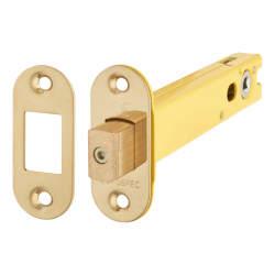 Altro 5mm Tubular Bathroom Deadbolt - 127mm Case - 108mm Backset - Radius - PVD Brass