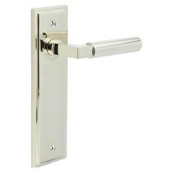 Burlington by Frelan Polished Nickel Fire Rated Latch Door Handles - Westminster - 200 x 55mm