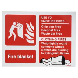 Altro Fire Blanket Identification Sign - 200 x 150mm - Rigid Plastic