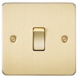 Knightsbridge 10AX 1 Gang 2 Way Flat Plate Light Switch - Brushed Brass