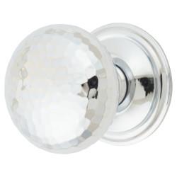 From The Anvil Hammered Mushroom Round Cabinet Knob - 38mm Diameter - Polished Chrome