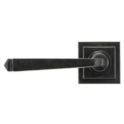 From The Anvil External Beeswax Door Handles on Square Screw On Rose - Avon Range