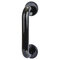 Hoppe AR602/220 Ebony Black Nylon D-Bar Door Pull Handle on Rose - Screw Fix - 220mm c/c