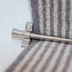 Altro Stair Rod with Fluted Finials - 900mm Length - Polished Nickel